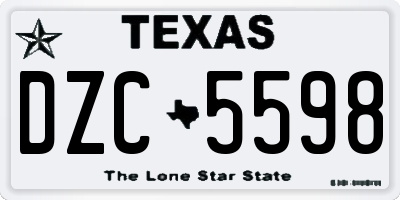 TX license plate DZC5598