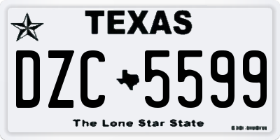 TX license plate DZC5599