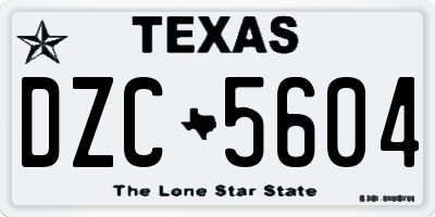 TX license plate DZC5604