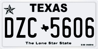 TX license plate DZC5606