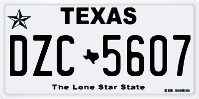 TX license plate DZC5607