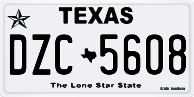 TX license plate DZC5608
