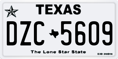 TX license plate DZC5609