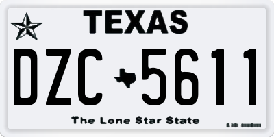 TX license plate DZC5611