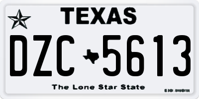 TX license plate DZC5613