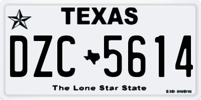 TX license plate DZC5614
