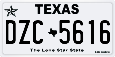 TX license plate DZC5616