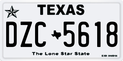 TX license plate DZC5618
