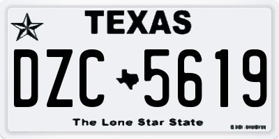 TX license plate DZC5619