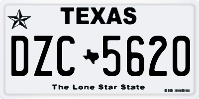 TX license plate DZC5620