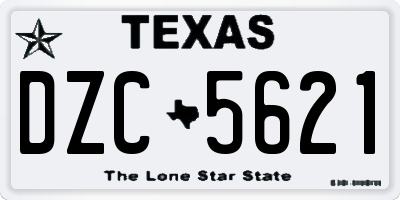 TX license plate DZC5621