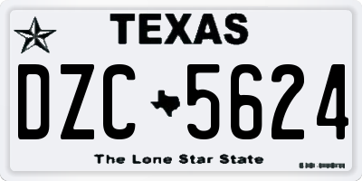 TX license plate DZC5624