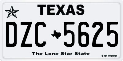 TX license plate DZC5625