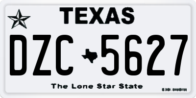 TX license plate DZC5627
