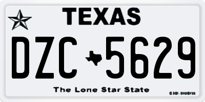 TX license plate DZC5629