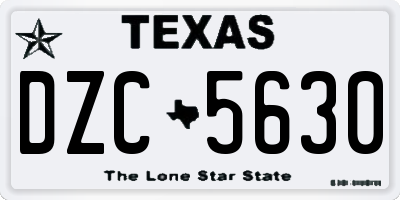 TX license plate DZC5630