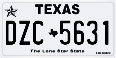 TX license plate DZC5631
