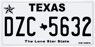 TX license plate DZC5632