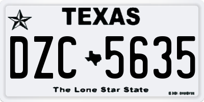 TX license plate DZC5635