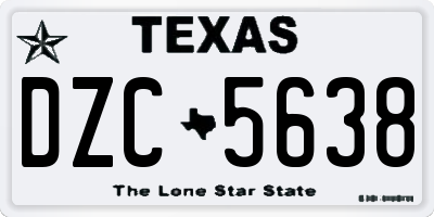 TX license plate DZC5638