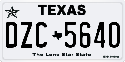 TX license plate DZC5640
