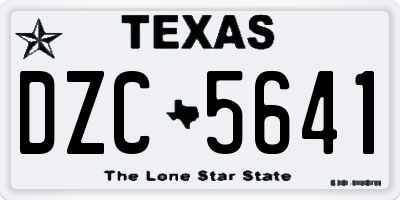 TX license plate DZC5641