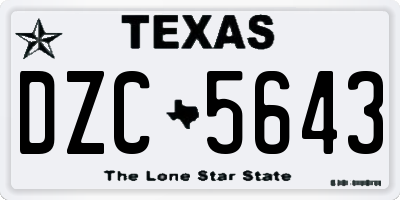 TX license plate DZC5643