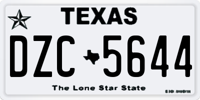 TX license plate DZC5644