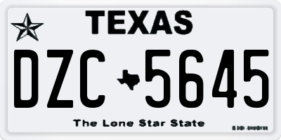 TX license plate DZC5645