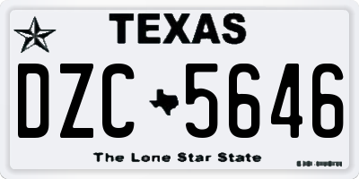 TX license plate DZC5646