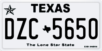 TX license plate DZC5650