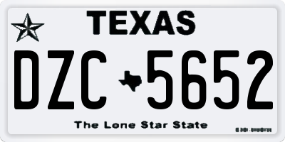 TX license plate DZC5652