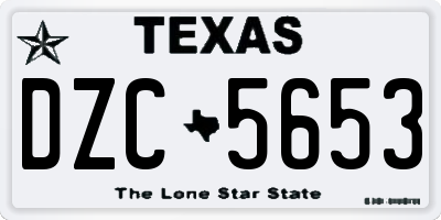 TX license plate DZC5653