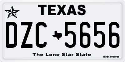 TX license plate DZC5656
