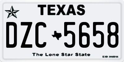 TX license plate DZC5658