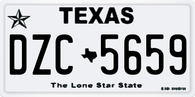 TX license plate DZC5659