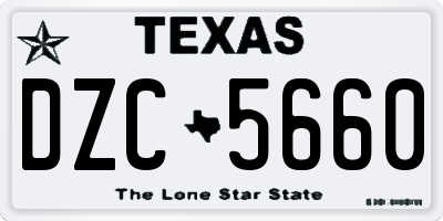 TX license plate DZC5660