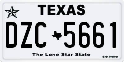 TX license plate DZC5661