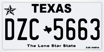 TX license plate DZC5663