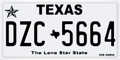 TX license plate DZC5664