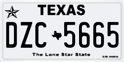 TX license plate DZC5665