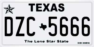 TX license plate DZC5666