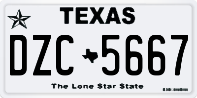TX license plate DZC5667