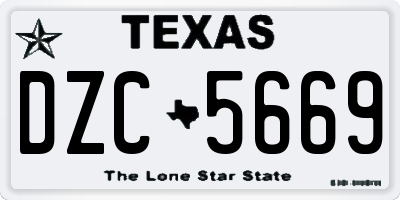 TX license plate DZC5669