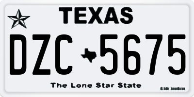 TX license plate DZC5675