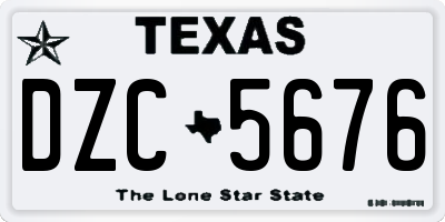 TX license plate DZC5676