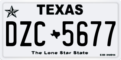 TX license plate DZC5677