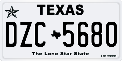 TX license plate DZC5680