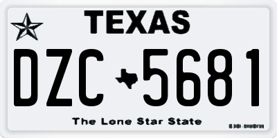 TX license plate DZC5681