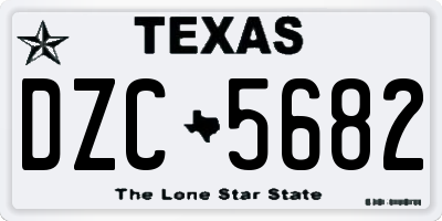 TX license plate DZC5682